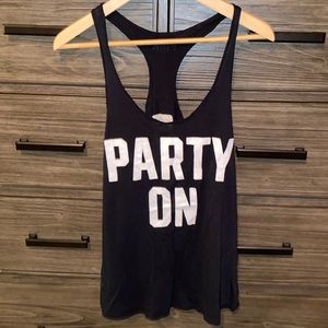 Pink by VS black ‘Party On’ racer back tank top